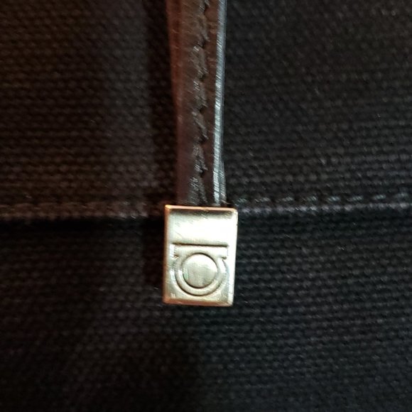 Awesome! Ferragamo Large Tote Handbag/ Black Fabric/Good Condition $1,350.00. - Picture 9 of 16